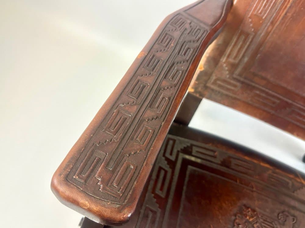 Krzesło składane, brązowy, skóra naturalna, Ekwador, lata 50. - 150602