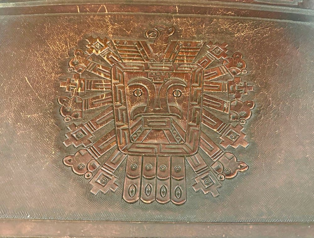 Krzesło składane, brązowy, skóra naturalna, Ekwador, lata 50. - 150601