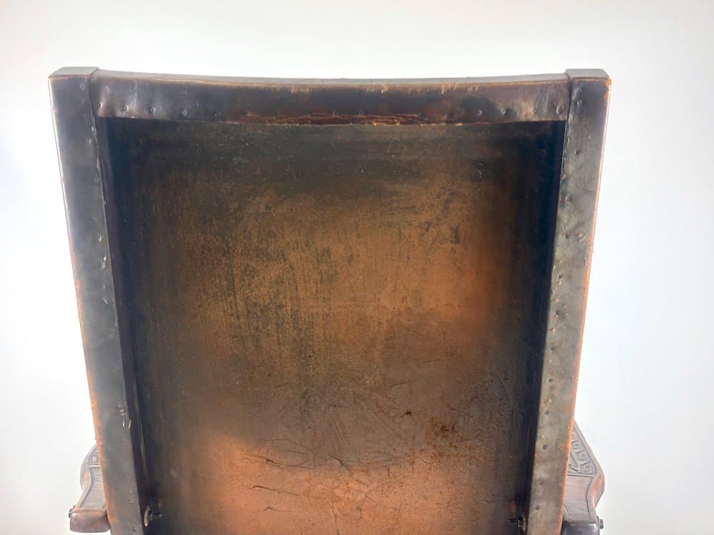 Krzesło składane, brązowy, skóra naturalna, Ekwador, lata 50. - 150597