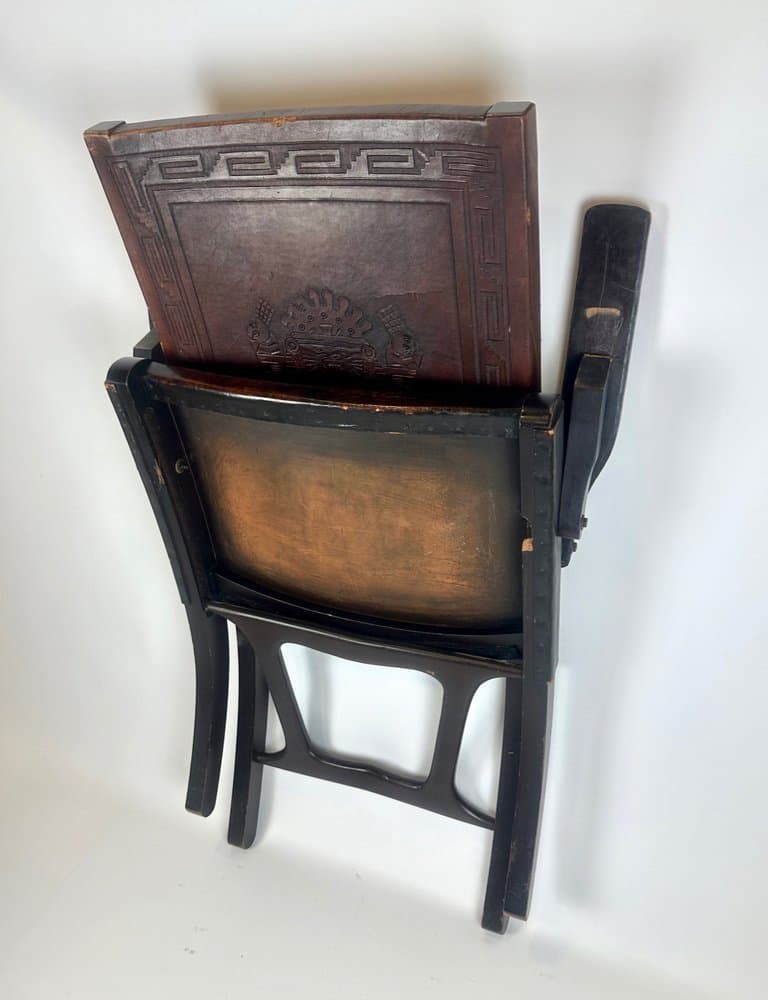 Krzesło składane, brązowy, skóra naturalna, Ekwador, lata 50. - 150600