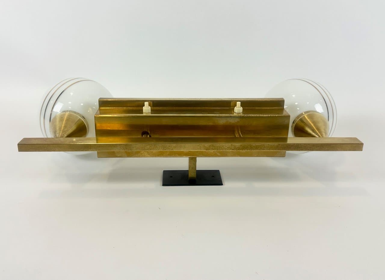 Lampa ścienna Art déco, mosiądz złoty, lata 30. - 150606