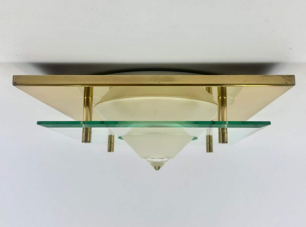Ceiling Lamp Postmodern, golden brass, Germany, 1970s - 150613