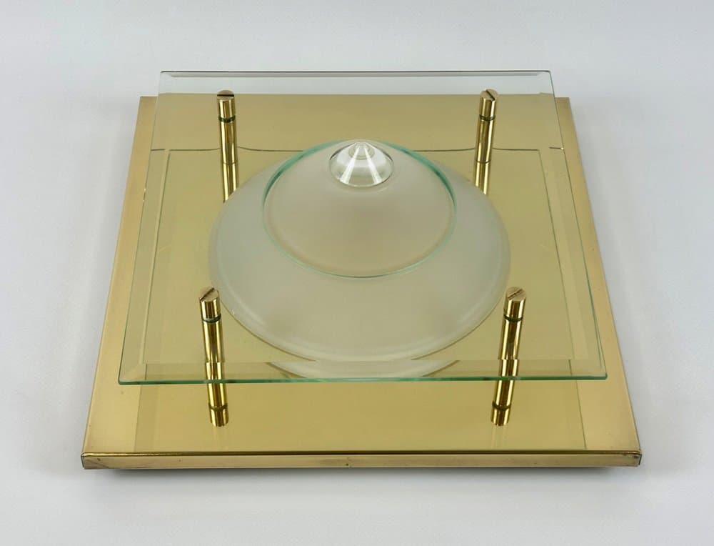 Ceiling Lamp Postmodern, golden brass, Germany, 1970s - 150615