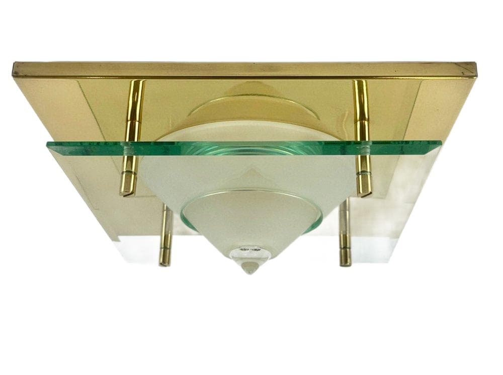 Ceiling Lamp Postmodern, golden brass, Germany, 1970s - 148340