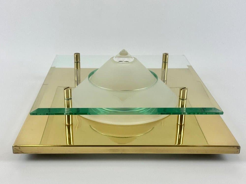 Ceiling Lamp Postmodern, golden brass, Germany, 1970s - 150614