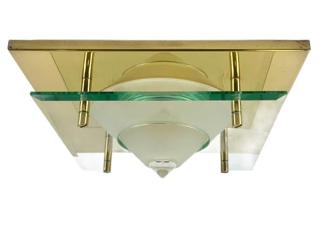 Ceiling Lamp Postmodern, golden brass, Germany, 1970s - DIMENSION