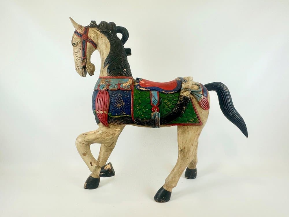 Figura konia, ręcznie malowana, drewno, Niemcy, XIX w. - 150622