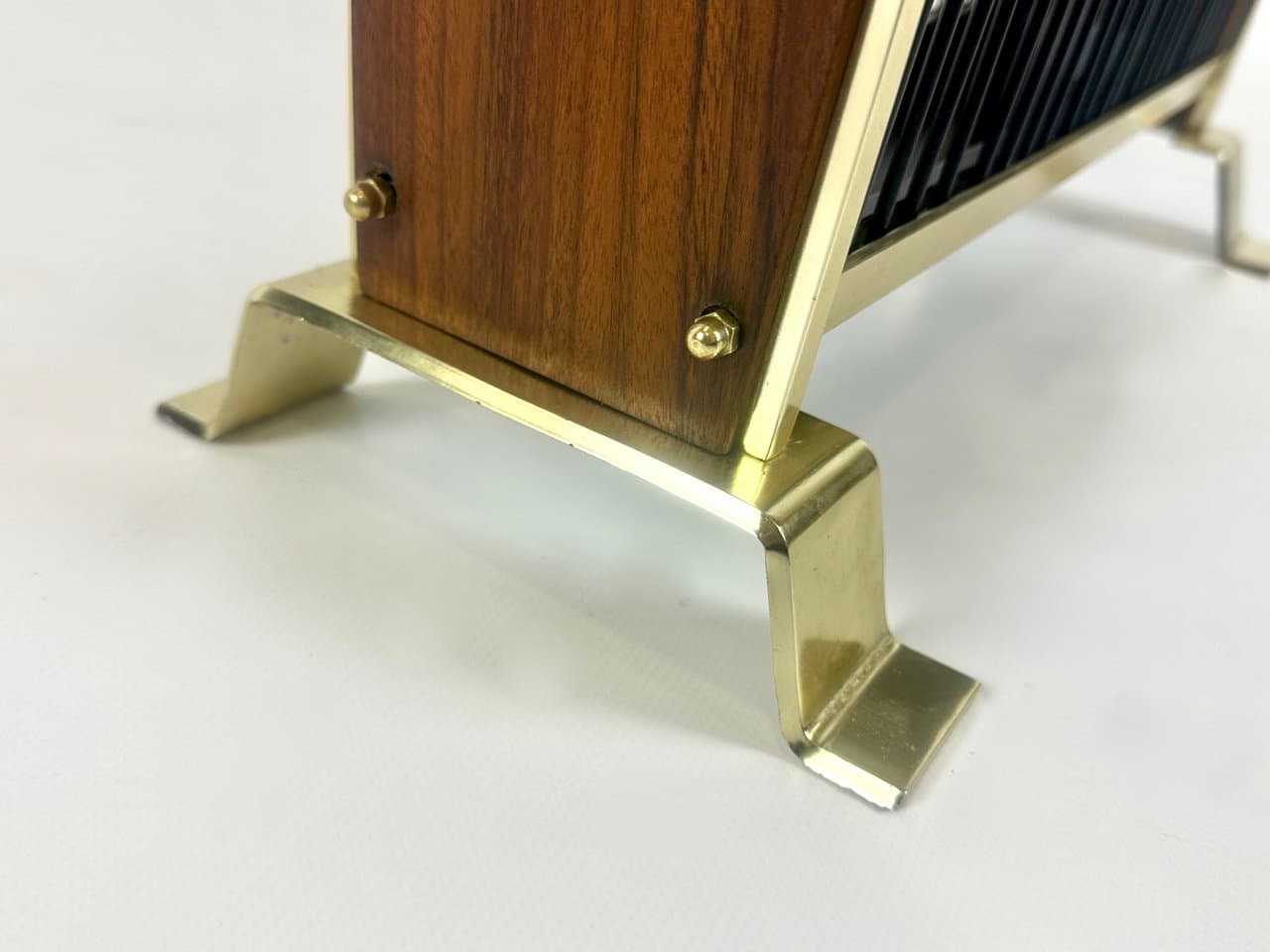 Umbrella Stand, brown, teak wood, brass, steel, Germany, 1960s. - 150656