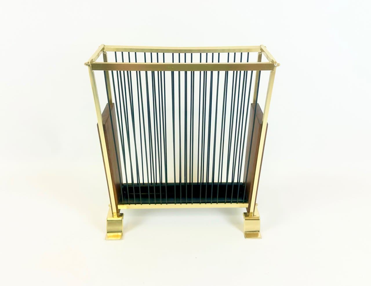 Umbrella Stand, brown, teak wood, brass, steel, Germany, 1960s. - 150651