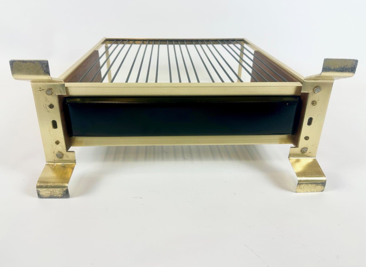 Umbrella Stand, brown, teak wood, brass, steel, Germany, 1960s. - 150659