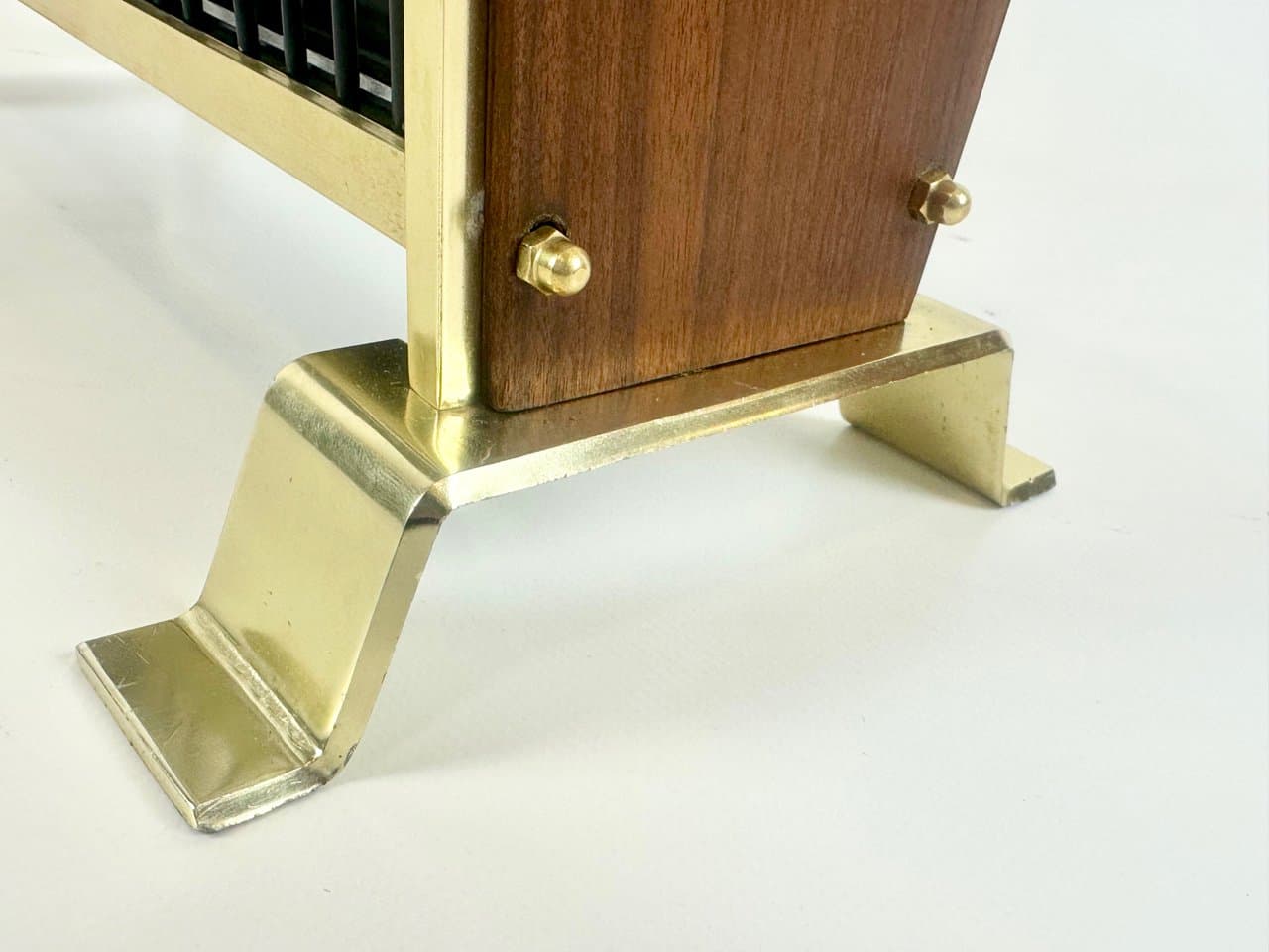 Umbrella Stand, brown, teak wood, brass, steel, Germany, 1960s. - 150655