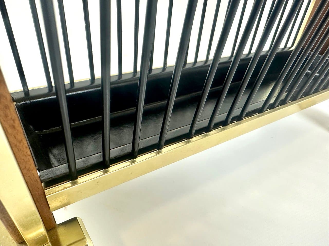 Umbrella Stand, brown, teak wood, brass, steel, Germany, 1960s. - 150658