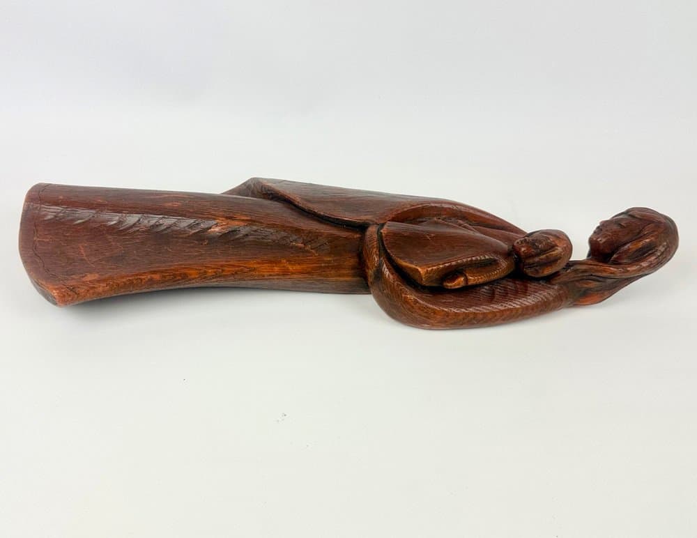 Figurka ścienna Madonna z Dzieciątkiem, brązowy, drewno teak, lata 70. - 150695