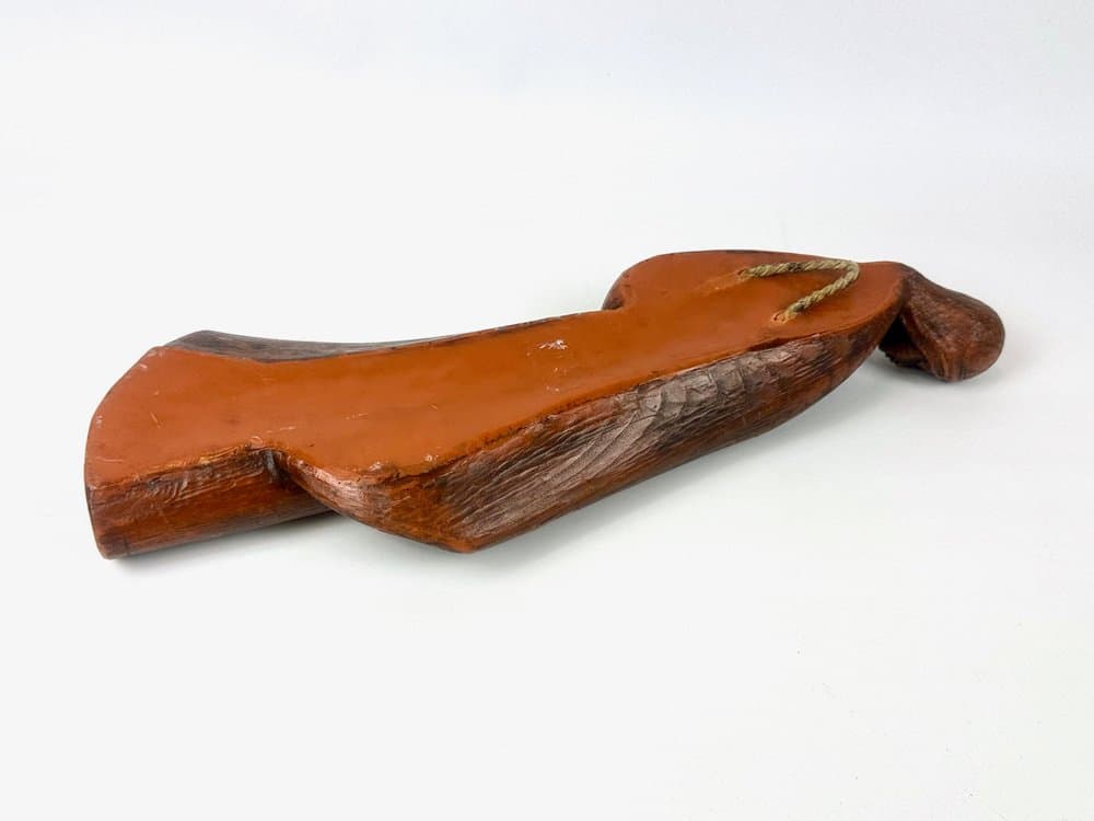 Figurka ścienna Madonna z Dzieciątkiem, brązowy, drewno teak, lata 70. - 150699