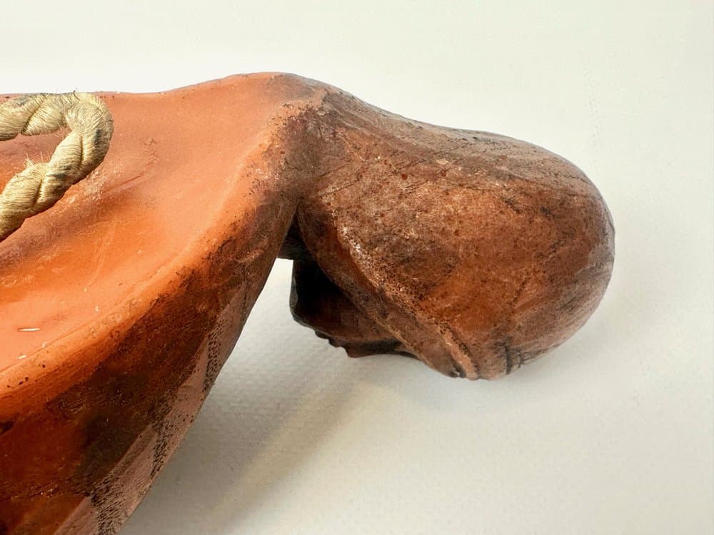 Figurka ścienna Madonna z Dzieciątkiem, brązowy, drewno teak, lata 70. - 150697