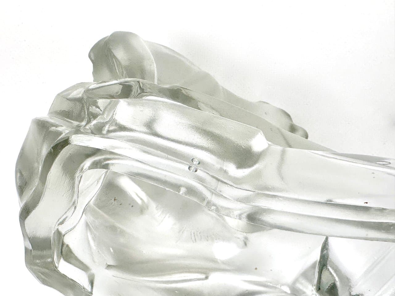 Popielniczka Art Deco Niedźwiedź polarny, szkło transparentne, Czechy, lata 30. - 150712