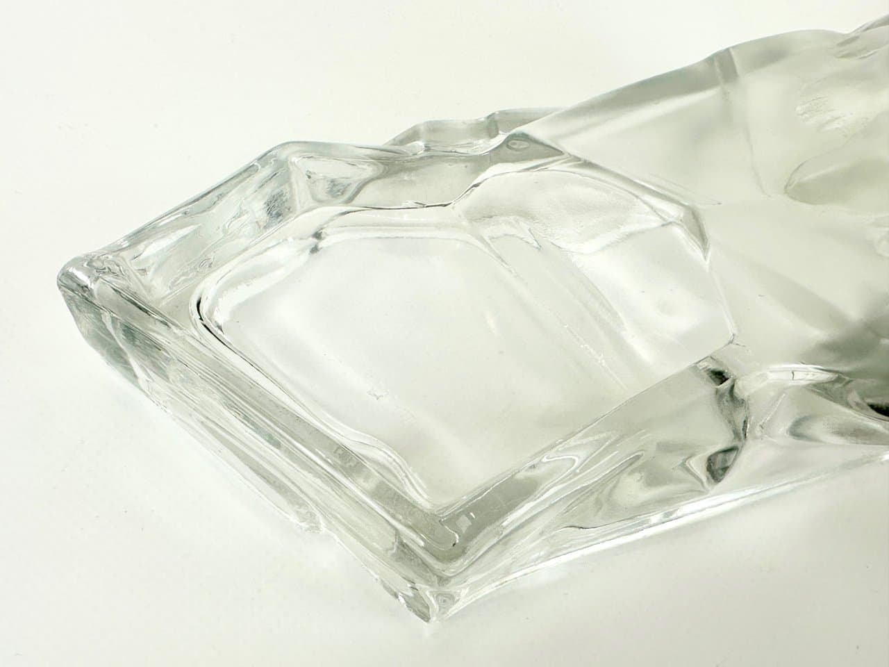 Popielniczka Art Deco Niedźwiedź polarny, szkło transparentne, Czechy, lata 30. - 150713