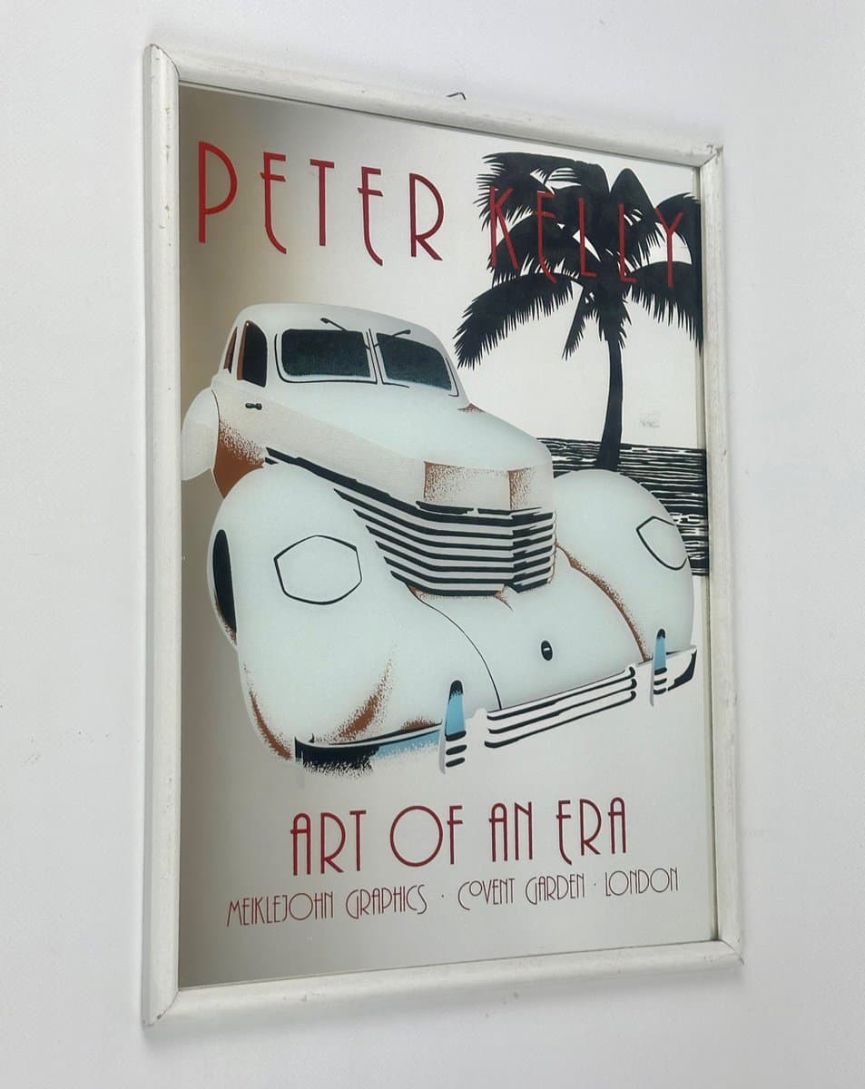 Advertising Mirror Art of an Era, white, glass, 1980s - 150718