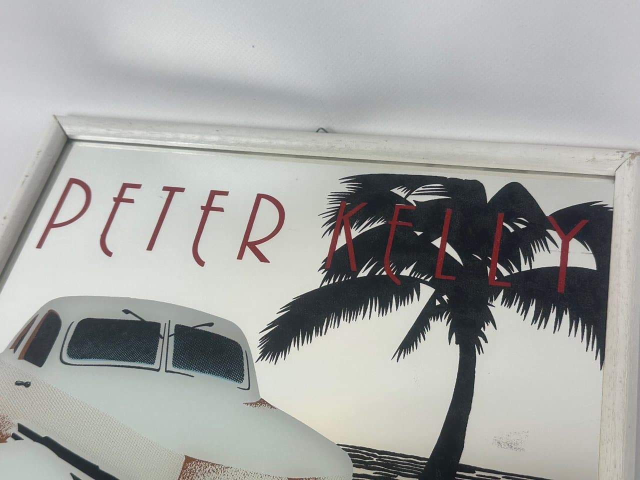 Advertising Mirror Art of an Era, white, glass, 1980s - 150717