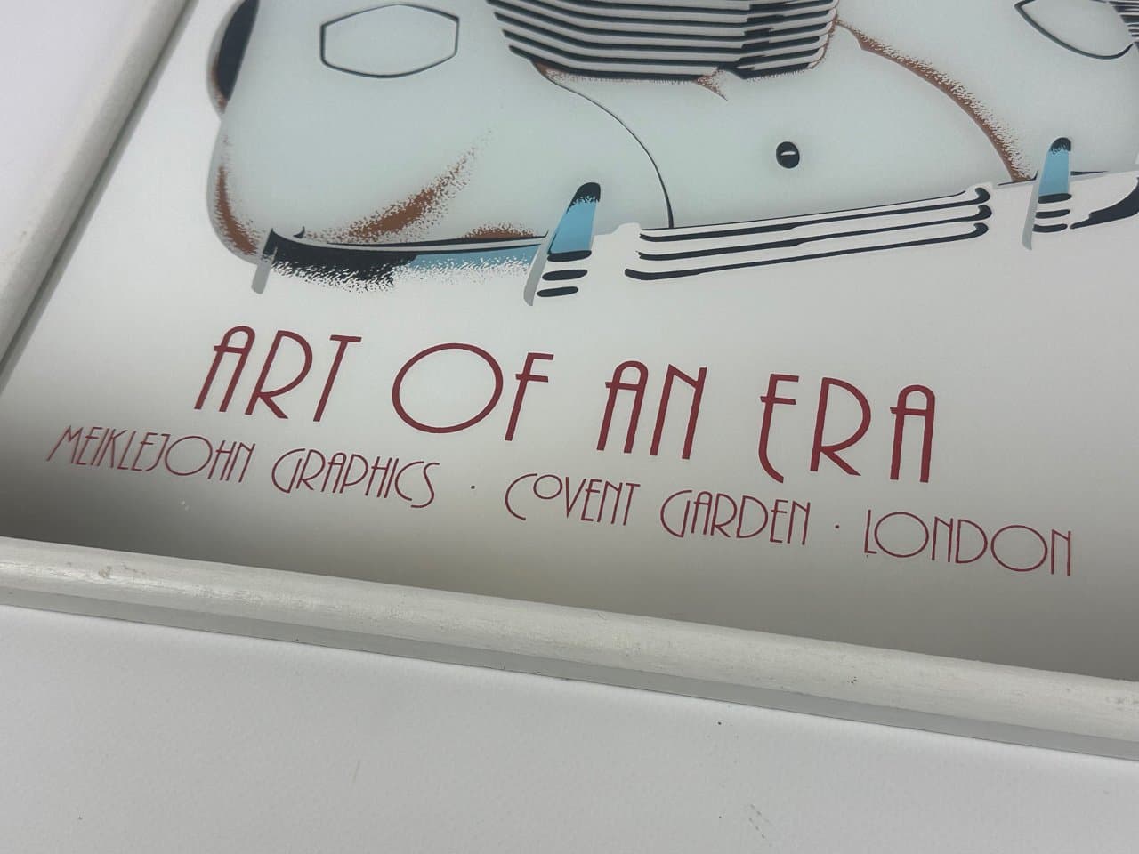 Advertising Mirror Art of an Era, white, glass, 1980s - 150720