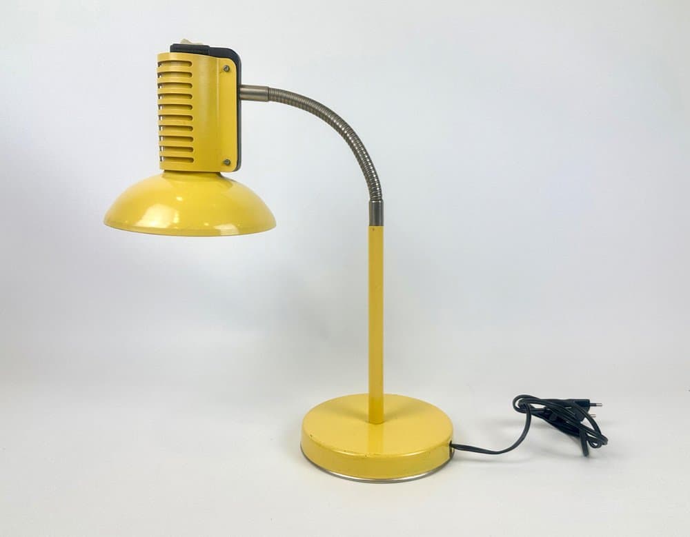 Desk lamp, yellow, metal, by T. Rudkiewicz, Polam, Poland, 1980s. - 150734