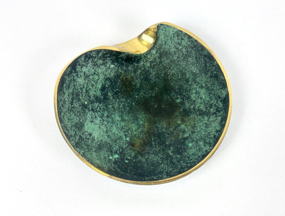 Popielniczka, turkusowy, mosiądz, Austria, lata 50. - 150762