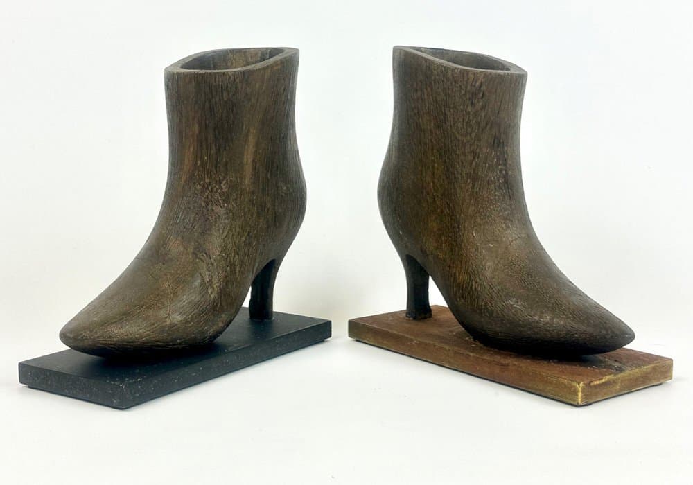 Para podpórek do książek, mid-century, brązowy, drewno, lata 60. - 150826