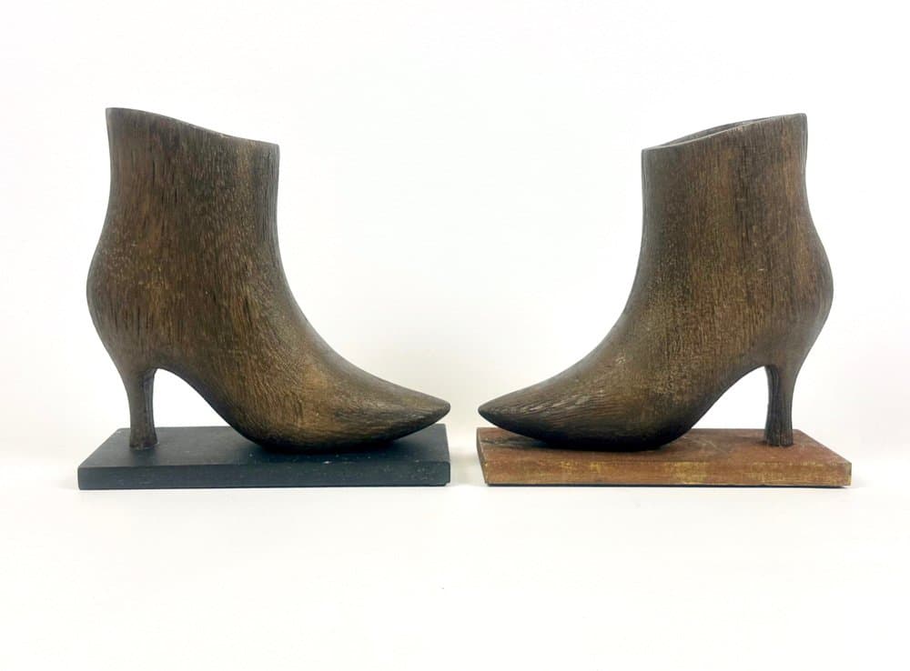 Para podpórek do książek, mid-century, brązowy, drewno, lata 60. - 150827