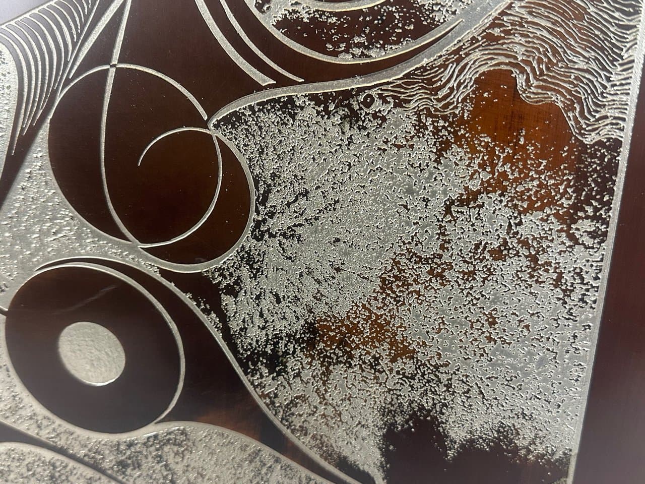 Panel dekoracyjny, figuratywny, srebrny, metal, Niemcy, lata 70. - 150848