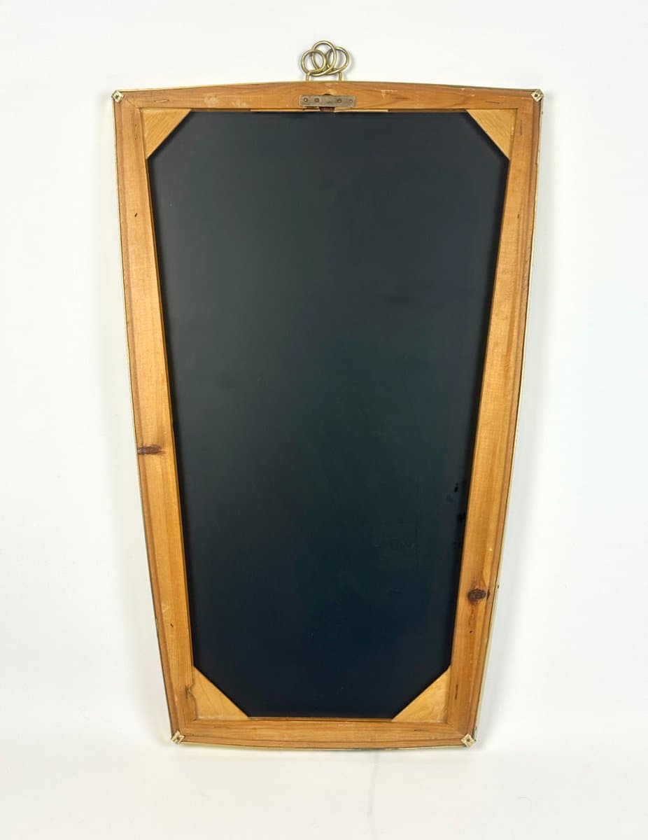 Lustro ścienne, złoty, aluminium mosiądz szkło, Niemcy, lata 50. - 150859