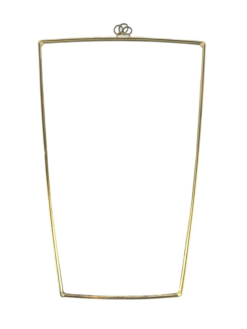 Wall mirror, golden, aluminum brass glass, Germany, 1950s.