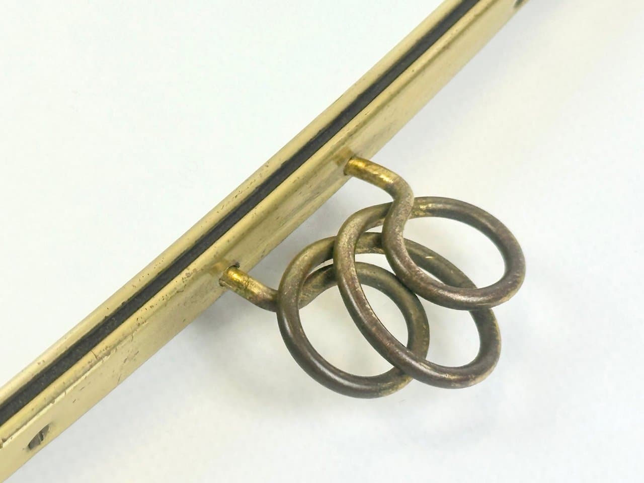 Lustro ścienne, złoty, aluminium mosiądz szkło, Niemcy, lata 50. - 150852