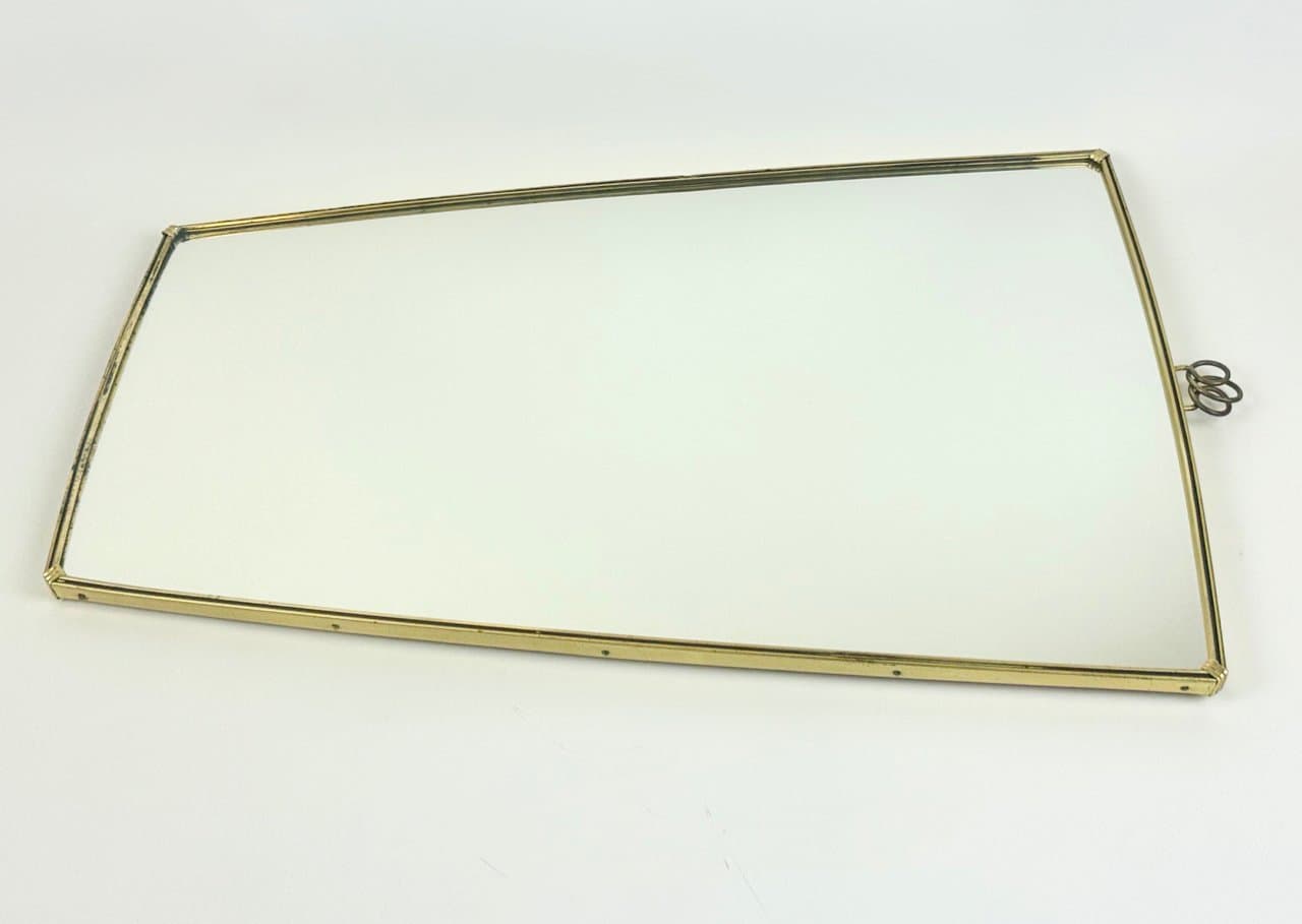 Lustro ścienne, złoty, aluminium mosiądz szkło, Niemcy, lata 50. - 150853