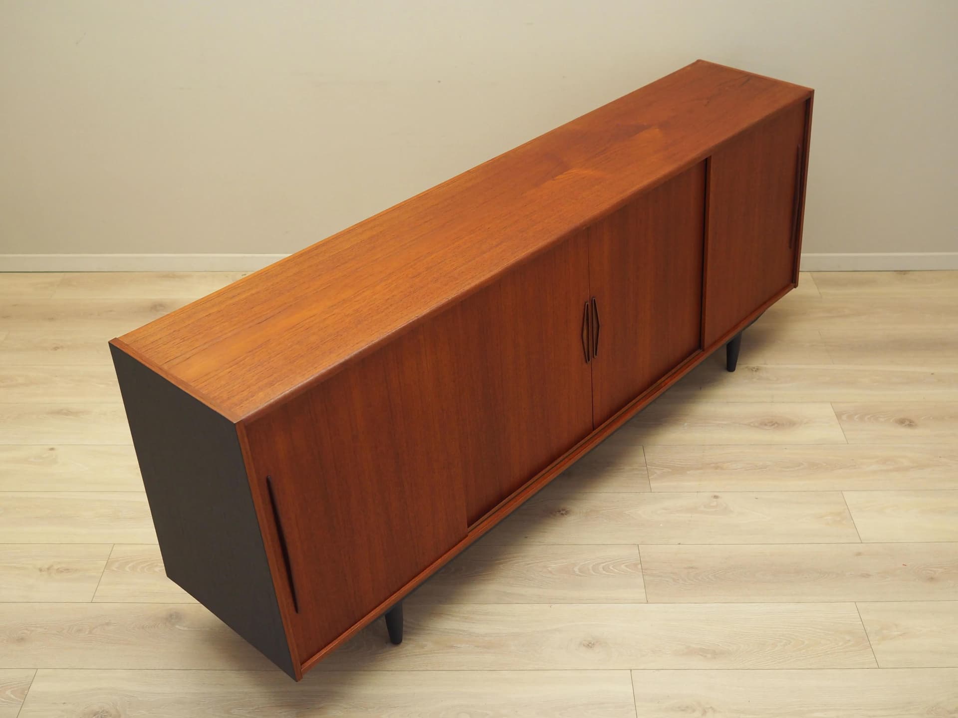 Sideboard, orange teak, Denmark, 1970s - 9393