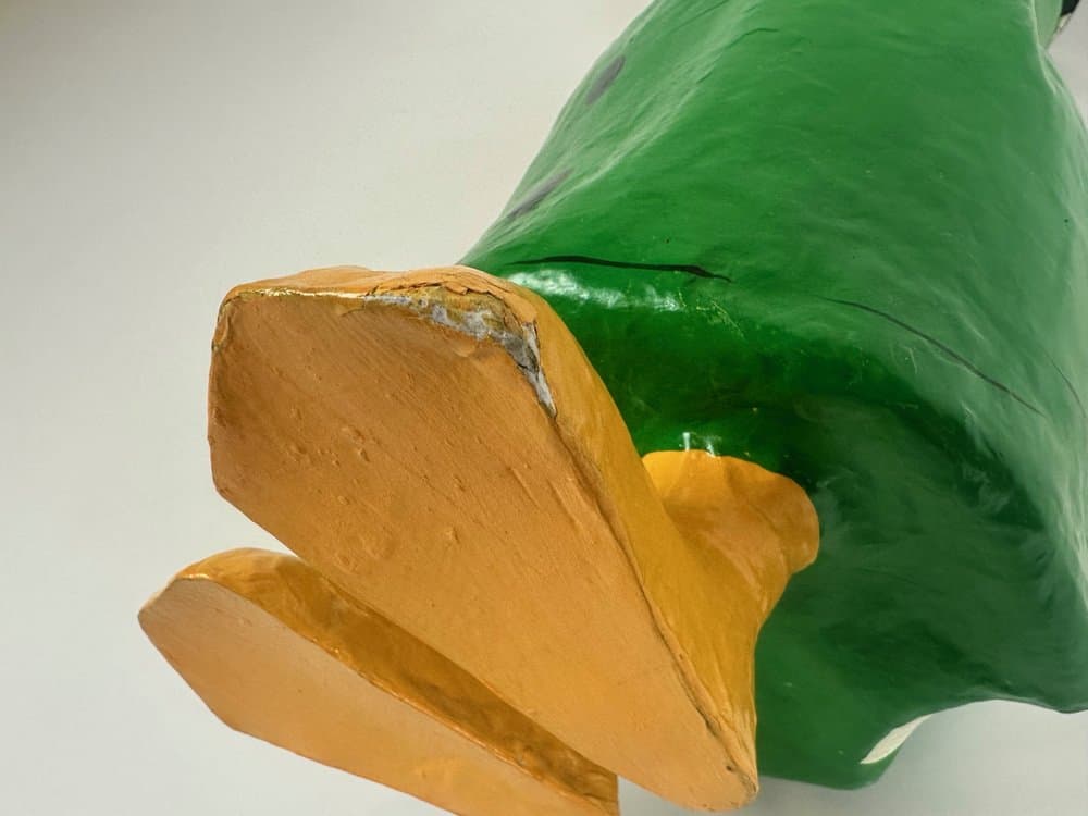 Figurka detektyw, zielony, papier mâché, Niemcy, lata 60. - 150886