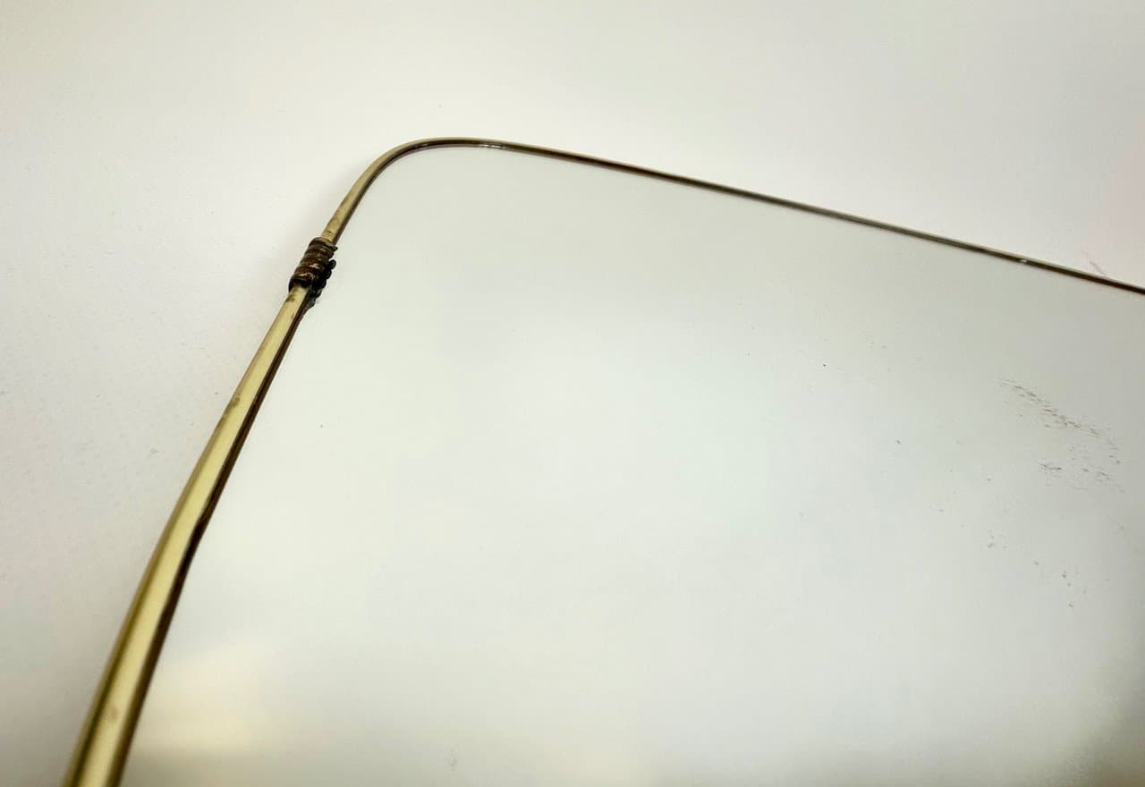 Wall Mirror, golden aluminum, Germany, 1970s - 150916