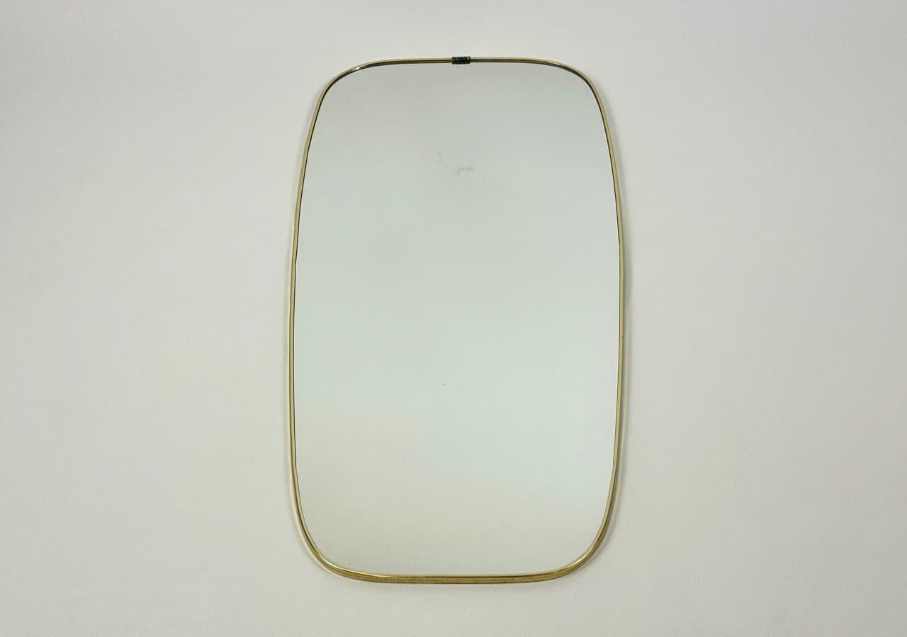 Wall Mirror, golden aluminum, Germany, 1970s - 150920