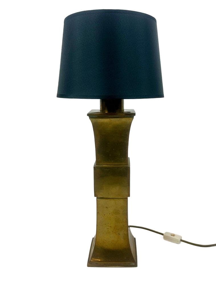 Lampa stołowa, złoty, mosiądz, Niemcy, lata 70.