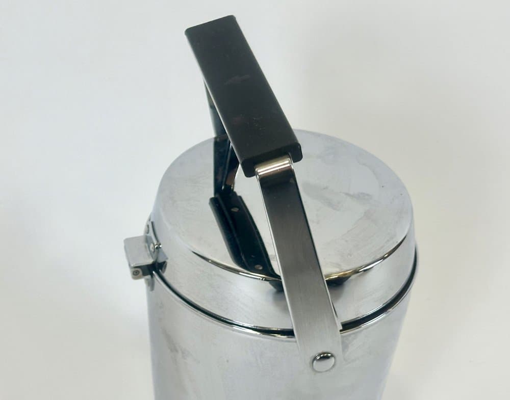 Wiaderko na lód, stal srebrna, plastik czarny, Niemcy, lata 70. - 150978