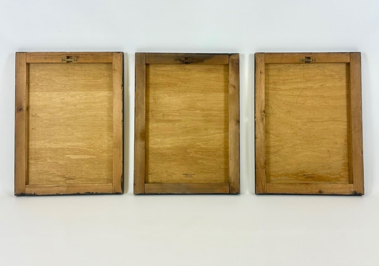 Komplet trzech plansz Droga Krzyżowa Brutalist, czarny, kość słoniowa, papier, sklejka, Niemcy, lata 60. - 150987