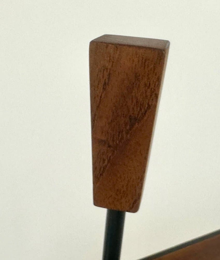 Magazine rack, brown teak, black metal, Denmark, 1960s. - 151028