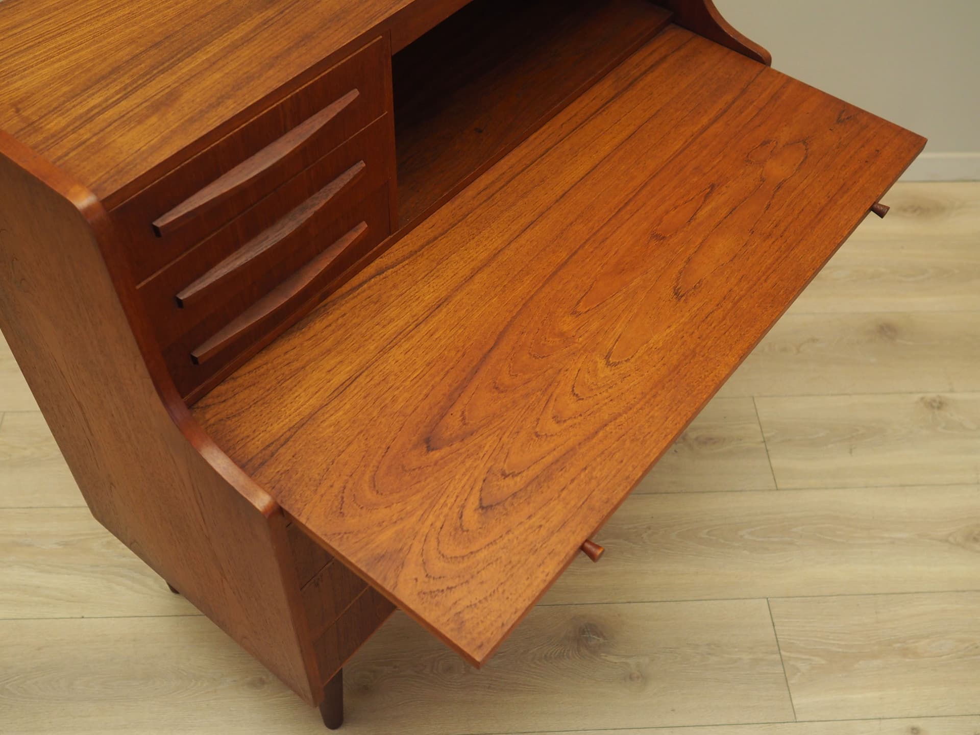 Secretary Desk, brown teak, Denmark, 1970s - 76357