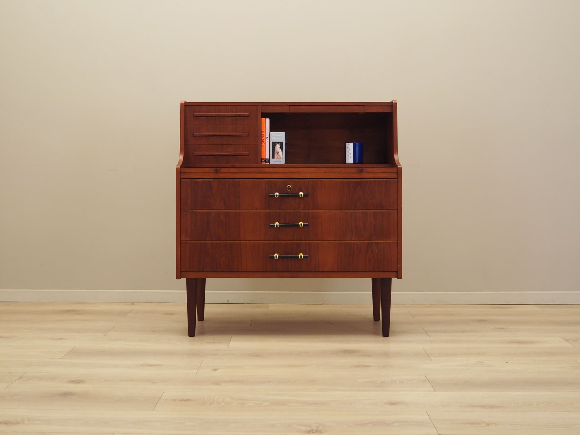 Secretary Desk, brown teak, Denmark, 1970s - 76354
