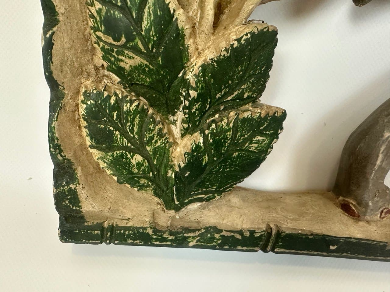 Relief ścienny Słoń, zielony, drewno, Tajlandia, lata 60. - 151070