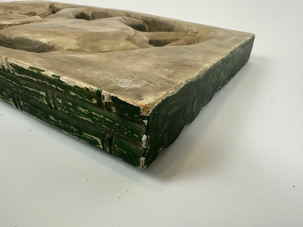 Relief ścienny Słoń, zielony, drewno, Tajlandia, lata 60. - 151076