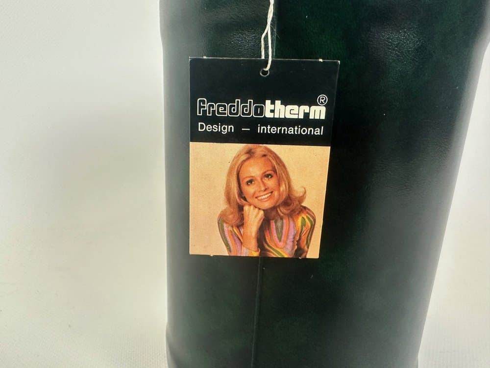 Wine cooler, bottle green plastic eco-leather, Switzerland, 1970s. - 151094