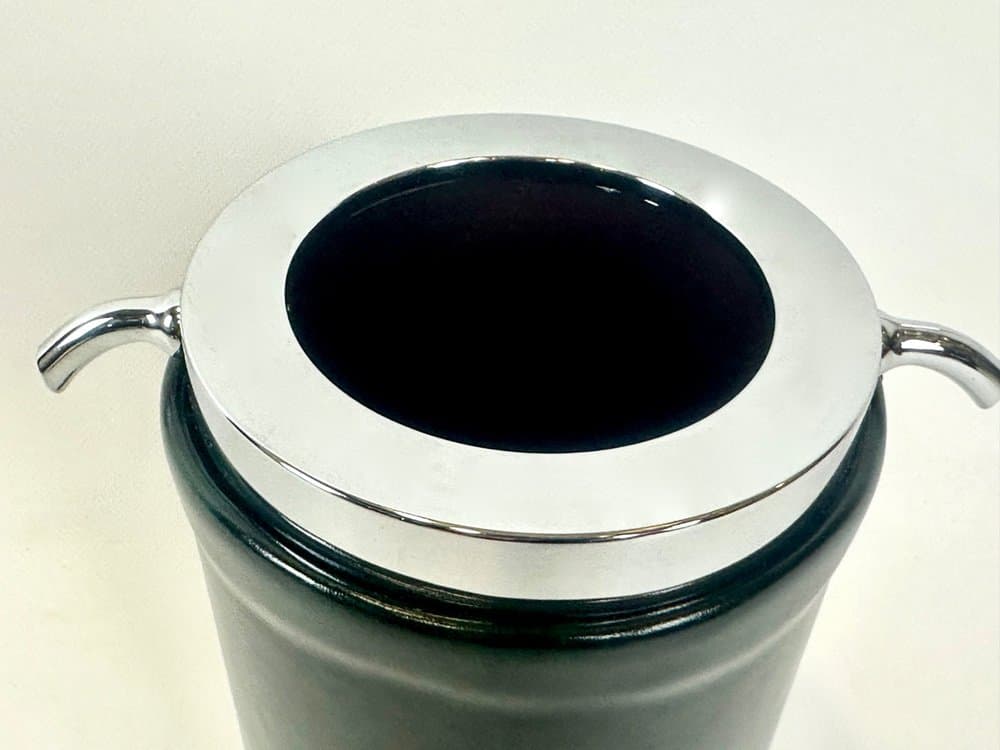 Wine cooler, bottle green plastic eco-leather, Switzerland, 1970s. - 151086