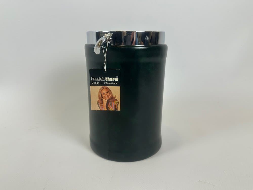 Wine cooler, bottle green plastic eco-leather, Switzerland, 1970s. - 151088