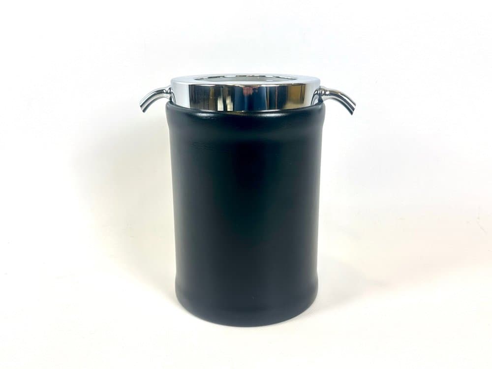 Wine cooler, black, eco-leather, plastic, chrome steel, Freddotherm, Switzerland, 1970s. - 151095
