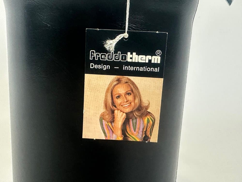 Wine cooler, black, eco-leather, plastic, chrome steel, Freddotherm, Switzerland, 1970s. - 151101